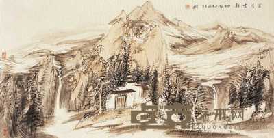 常进 癸未（2003年）作 坐看云起 镜心 66×132cm